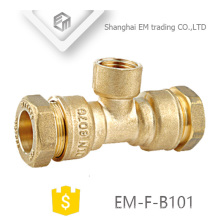 EM-F-B101 Female thread and quick connector brass tee pipe fitting